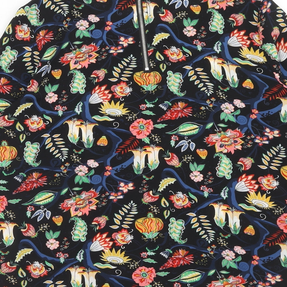 Only Womens Multicoloured Floral Polyester Basic T-Shirt Size 6 Round Neck