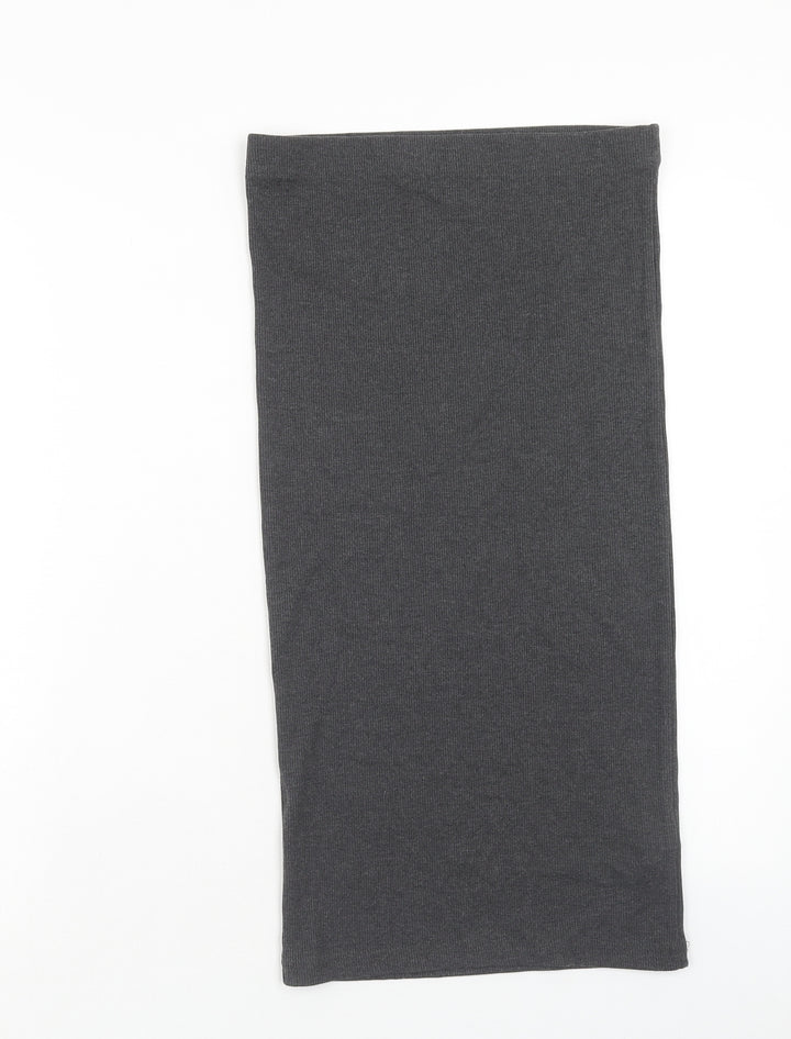 House Womens Grey Cotton Straight & Pencil Skirt Size M