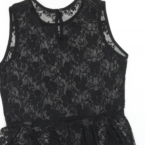 Atmosphere Womens Black Polyester Basic Tank Size 14 Boat Neck