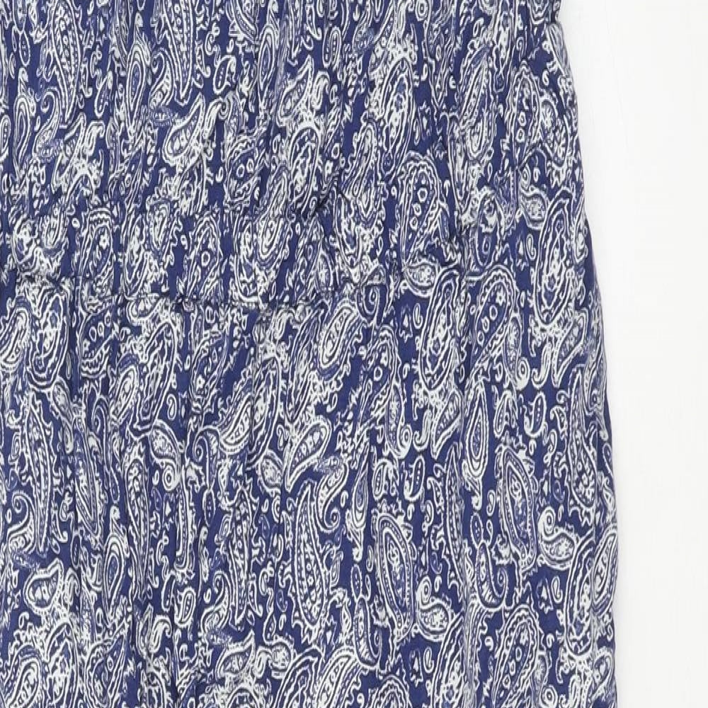 Superdry Womens Blue Paisley Viscose Jumpsuit One-Piece Size M Pullover