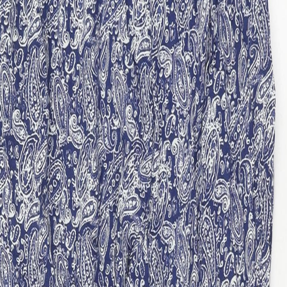 Superdry Womens Blue Paisley Viscose Jumpsuit One-Piece Size M Pullover