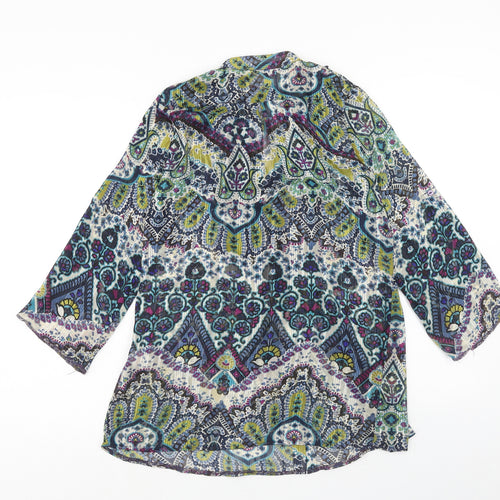 Wallis Womens Multicoloured Geometric Polyester Basic Blouse Size S V-Neck