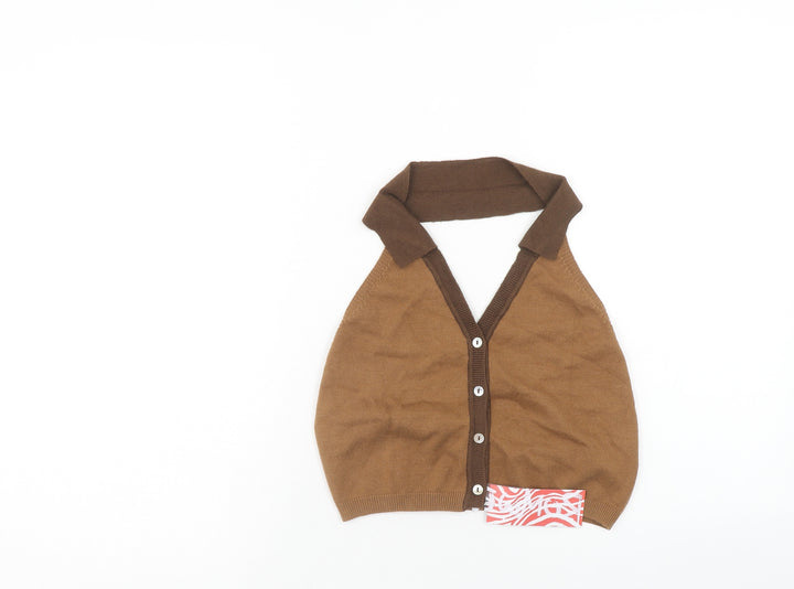 ROMWE Womens Brown Viscose Cropped Tank Size M Halter