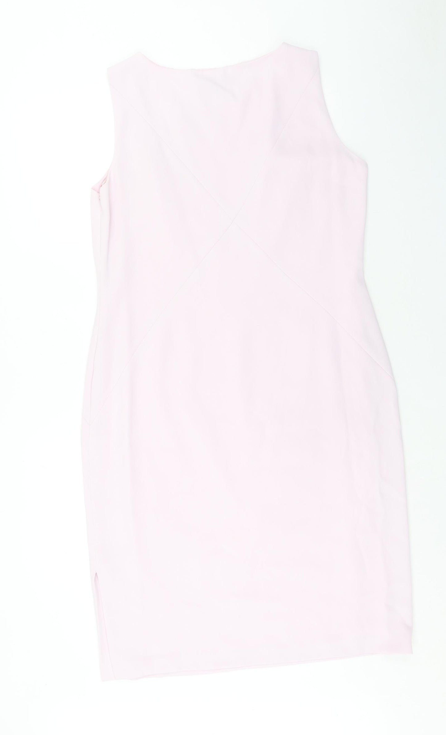 Frank Usher Womens Pink Polyester Shift Size 18 Boat Neck Pullover
