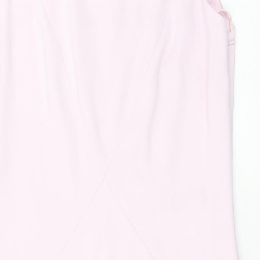 Frank Usher Womens Pink Polyester Shift Size 18 Boat Neck Pullover