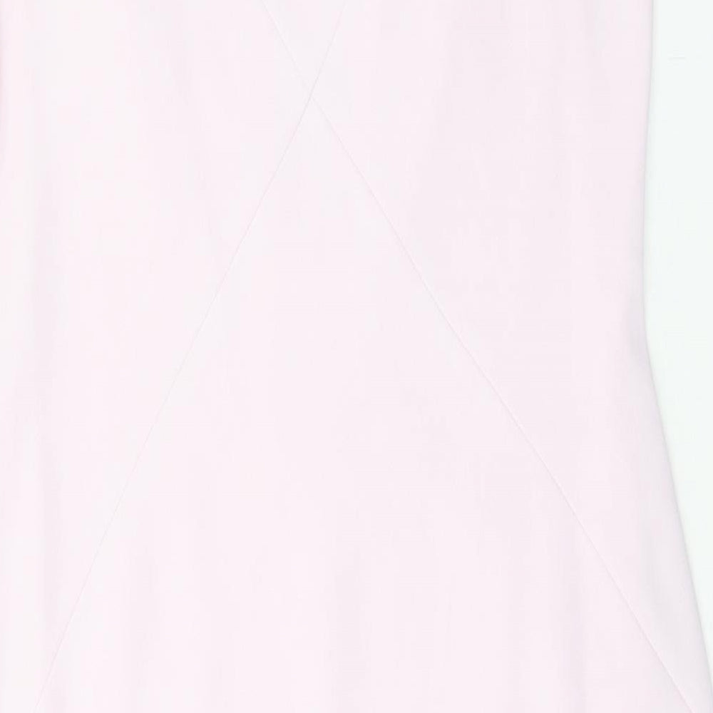 Frank Usher Womens Pink Polyester Shift Size 18 Boat Neck Pullover