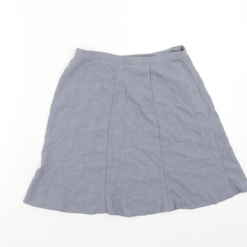Helium Womens Blue Polyester A-Line Skirt Size 12 Button