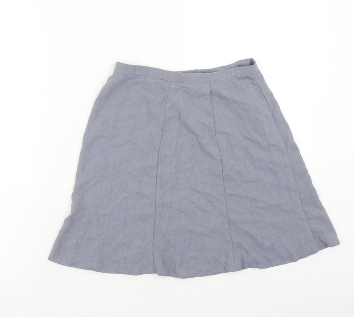 Helium Womens Blue Polyester A-Line Skirt Size 12 Button