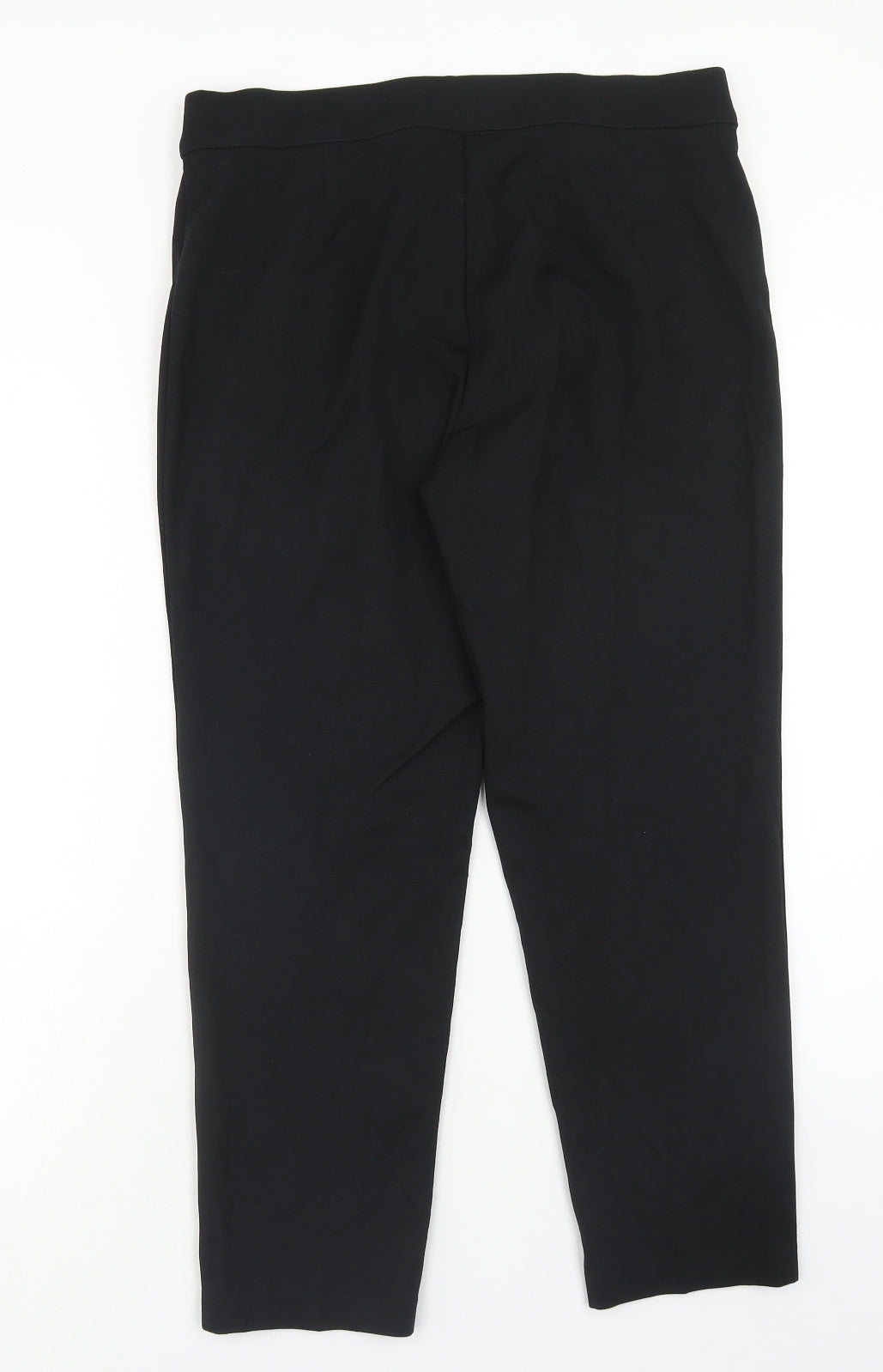 Marks and Spencer Womens Black Viscose Trousers Size 14 Regular