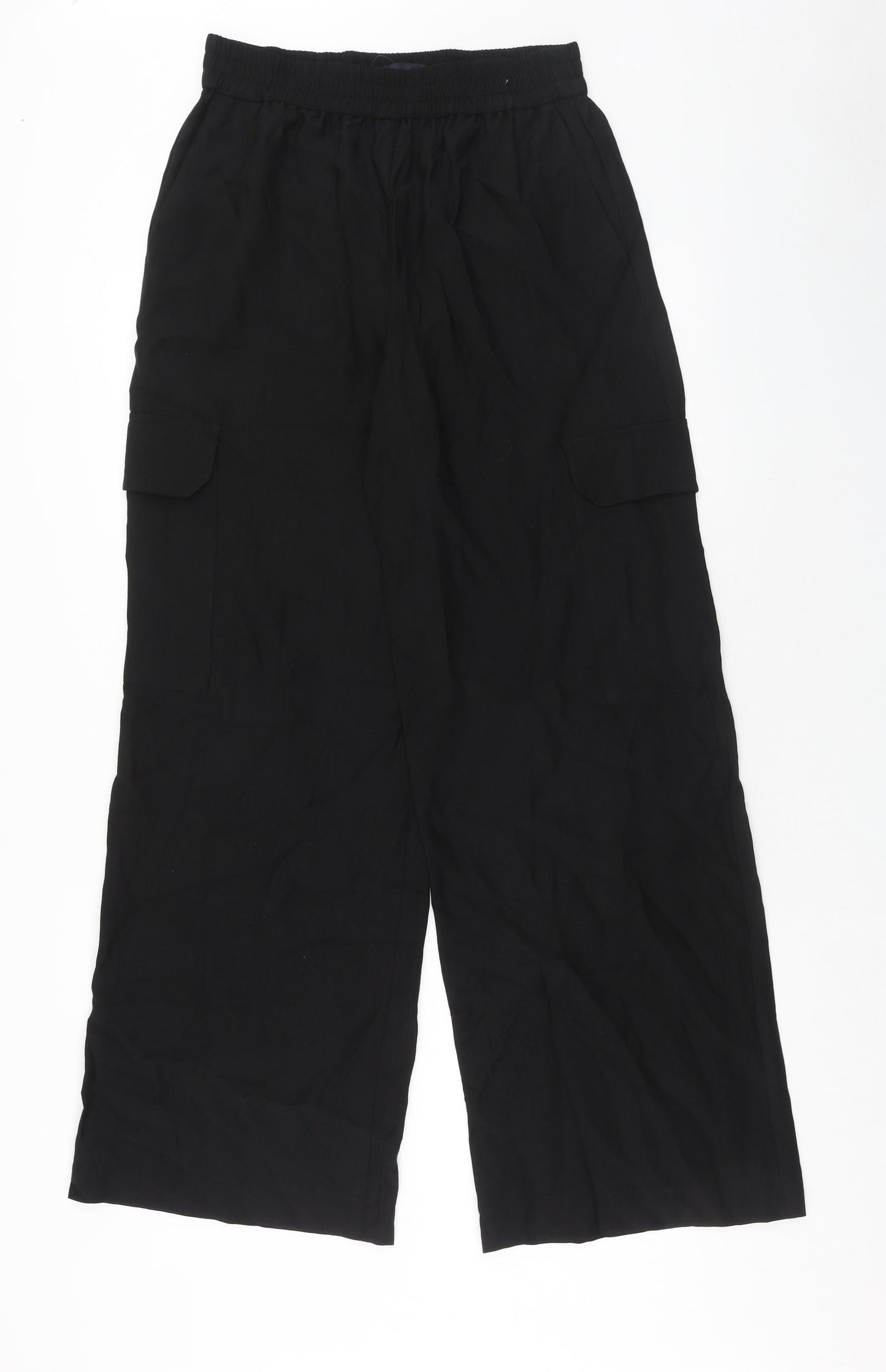 Marks and Spencer Womens Black Lyocell Cargo Trousers Size 10 Regular
