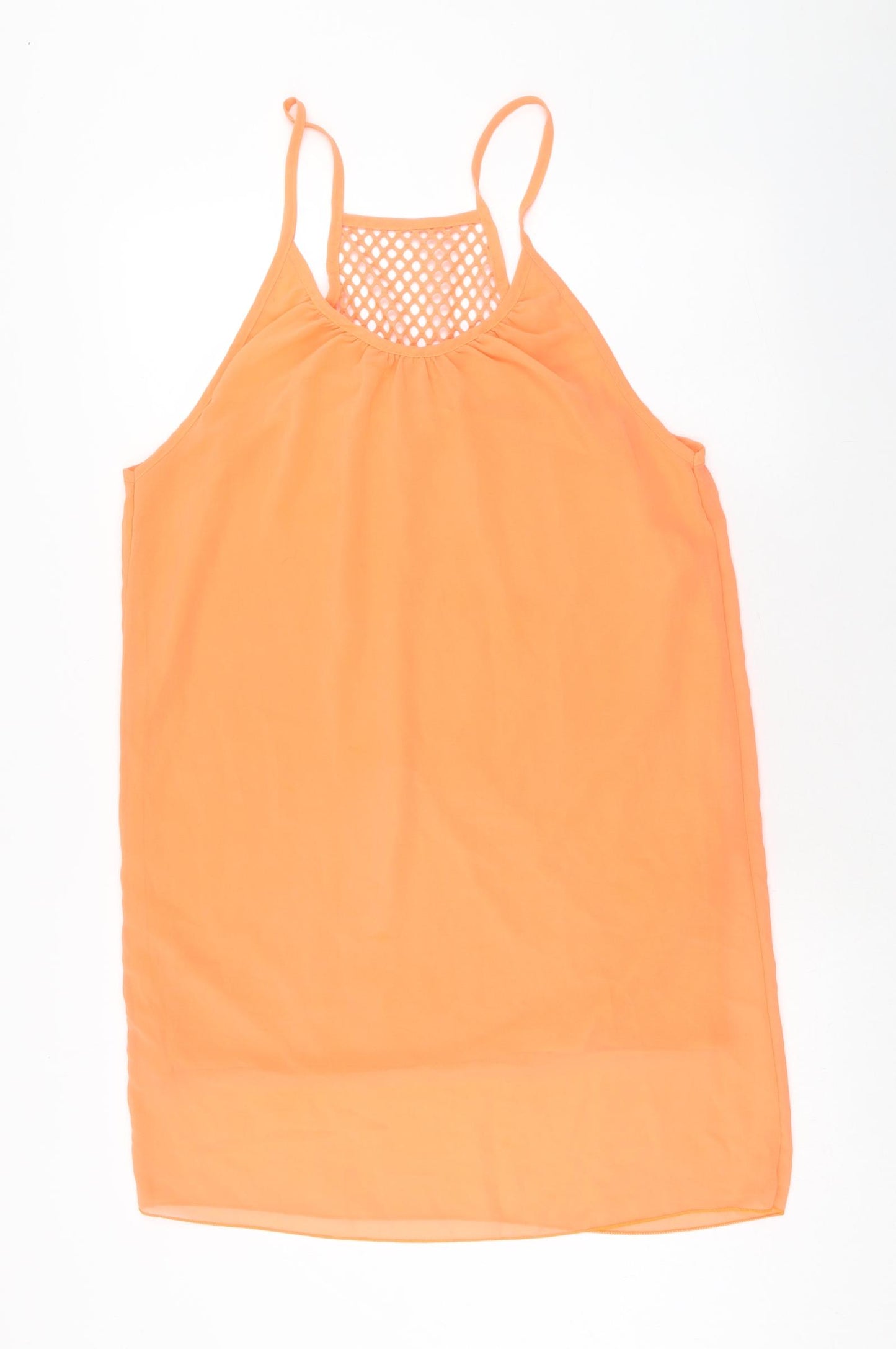 Preworn Womens Orange Polyester Basic Tank Size 2XL Round Neck