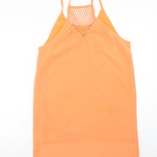 Preworn Womens Orange Polyester Basic Tank Size 2XL Round Neck