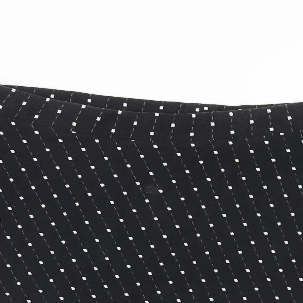 George Womens Black Polka Dot Cotton Mini Skirt Size 14