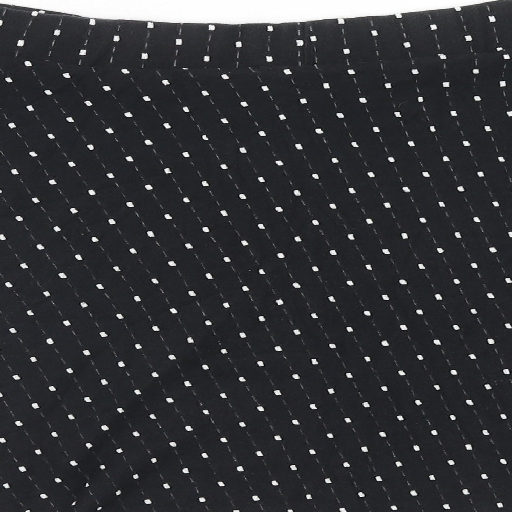 George Womens Black Polka Dot Cotton Mini Skirt Size 14