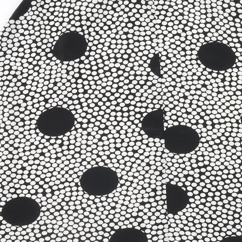 Preworn Womens White Polka Dot Polyester Swing Skirt Size 32 in Zip