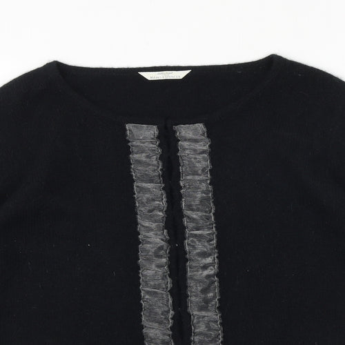 Marks and Spencer Womens Black Round Neck 100% Cotton Pullover Jumper Size 12
