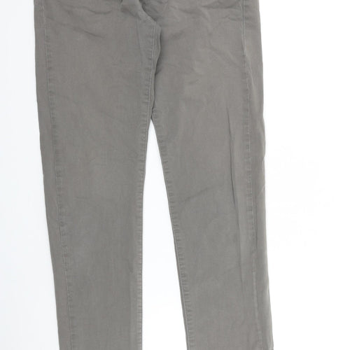 Uniqlo Womens Grey Cotton Straight Jeans Size 28 in L31 in Regular Zip