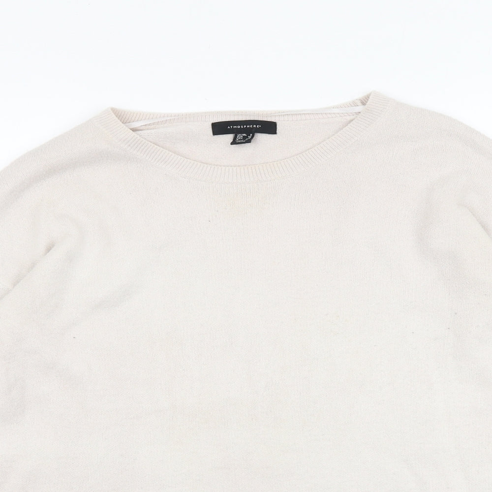Primark Womens Beige Round Neck 100% Cotton Pullover Jumper Size 8