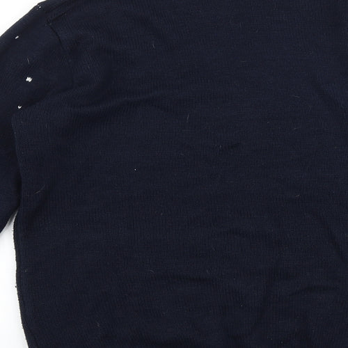The Grinch Womens Blue Round Neck Acrylic Pullover Jumper Size M - Christmas Grinch
