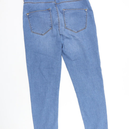 Dorothy Perkins Womens Blue Cotton Skinny Jeans Size 12 L25 in Regular Zip
