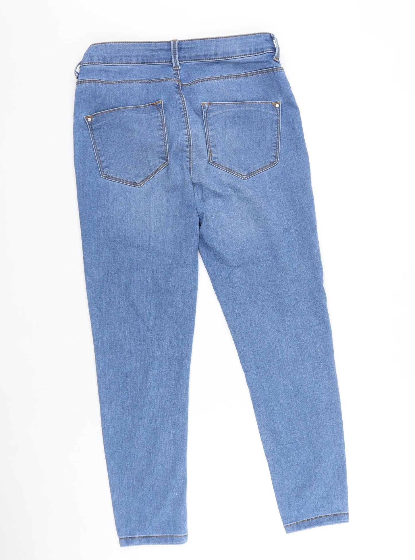 Dorothy Perkins Womens Blue Cotton Skinny Jeans Size 12 L25 in Regular Zip