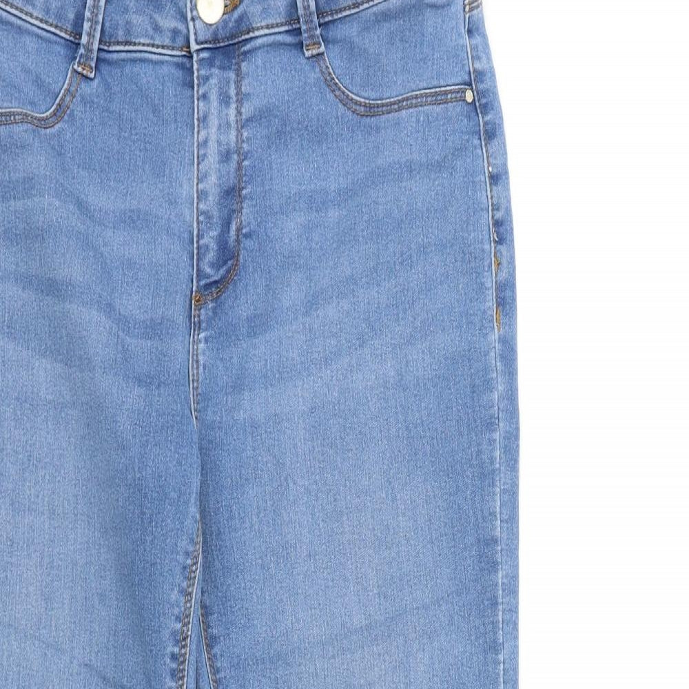 Dorothy Perkins Womens Blue Cotton Skinny Jeans Size 12 L25 in Regular Zip