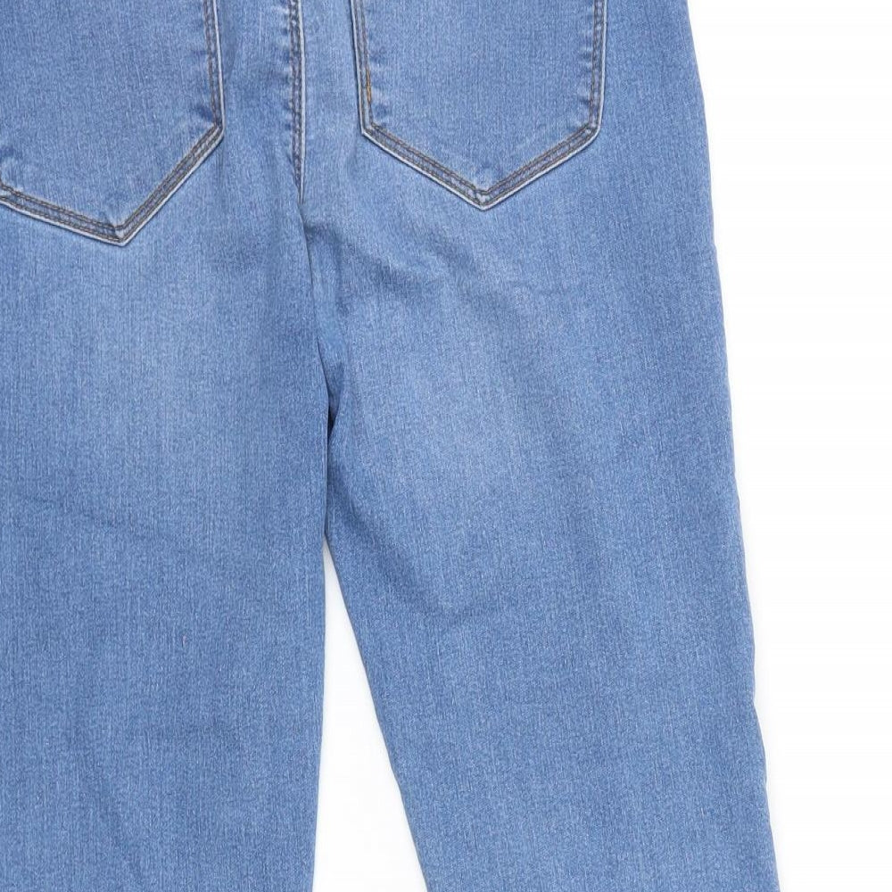 Dorothy Perkins Womens Blue Cotton Skinny Jeans Size 12 L25 in Regular Zip