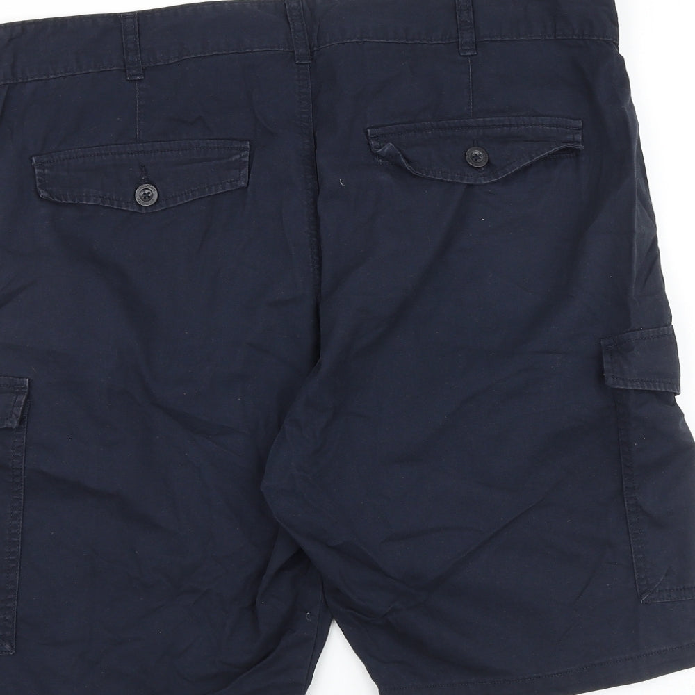 Mountain Warehouse Mens Black Cotton Cargo Shorts Size 38 in L9 in Regular Zip