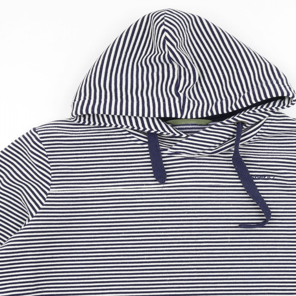 brasher Womens Blue Striped 100% Cotton Pullover Hoodie Size 18 Pullover