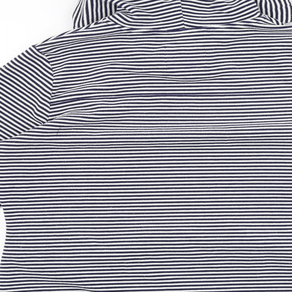 brasher Womens Blue Striped 100% Cotton Pullover Hoodie Size 18 Pullover