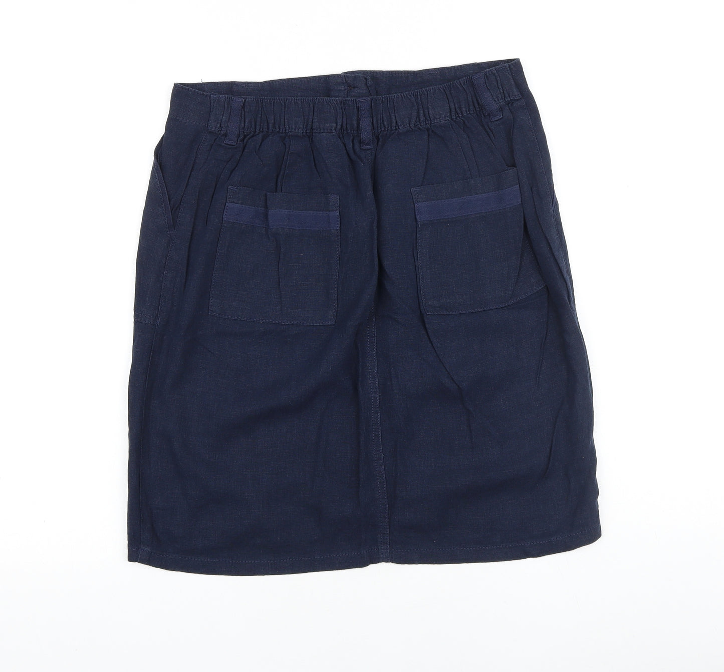 NEXT Womens Blue Cotton Straight & Pencil Skirt Size 12 Zip