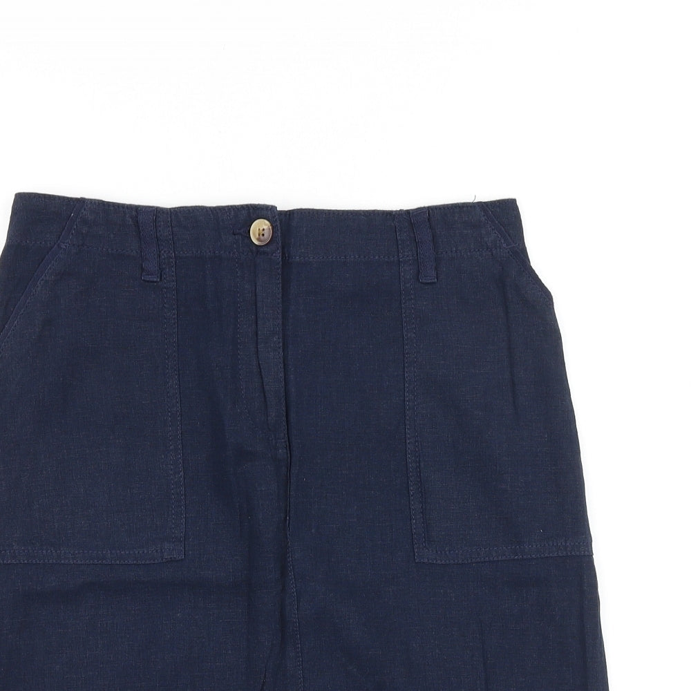 NEXT Womens Blue Cotton Straight & Pencil Skirt Size 12 Zip
