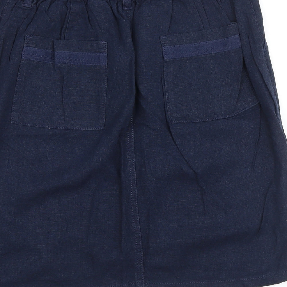 NEXT Womens Blue Cotton Straight & Pencil Skirt Size 12 Zip