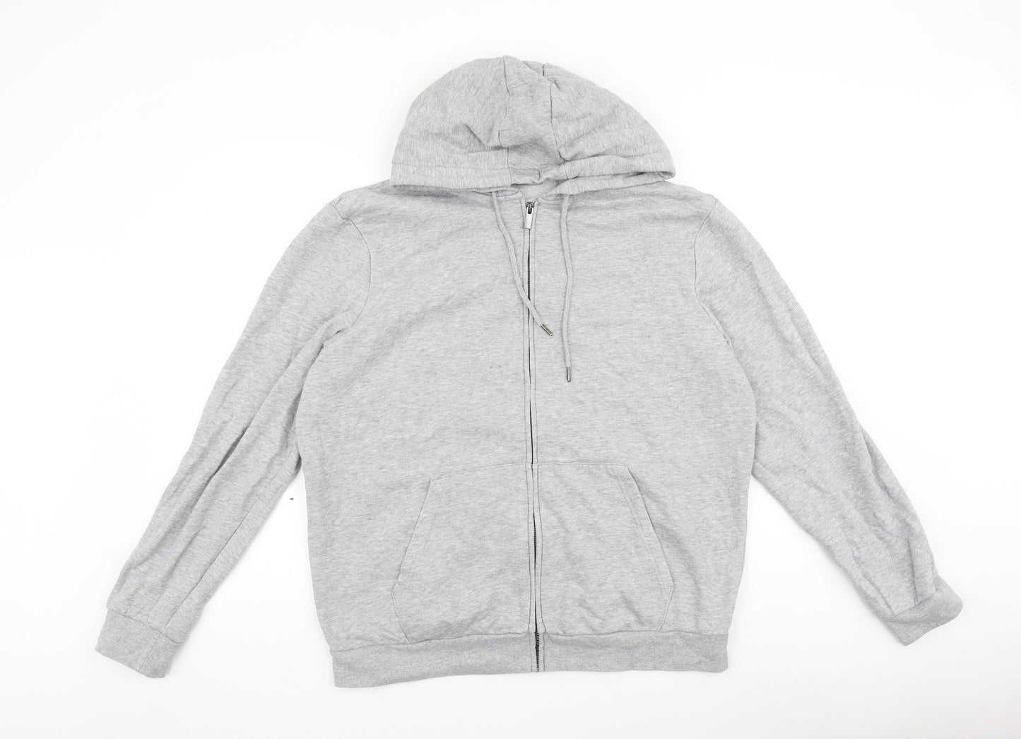 TU Mens Grey Cotton Full Zip Hoodie Size L