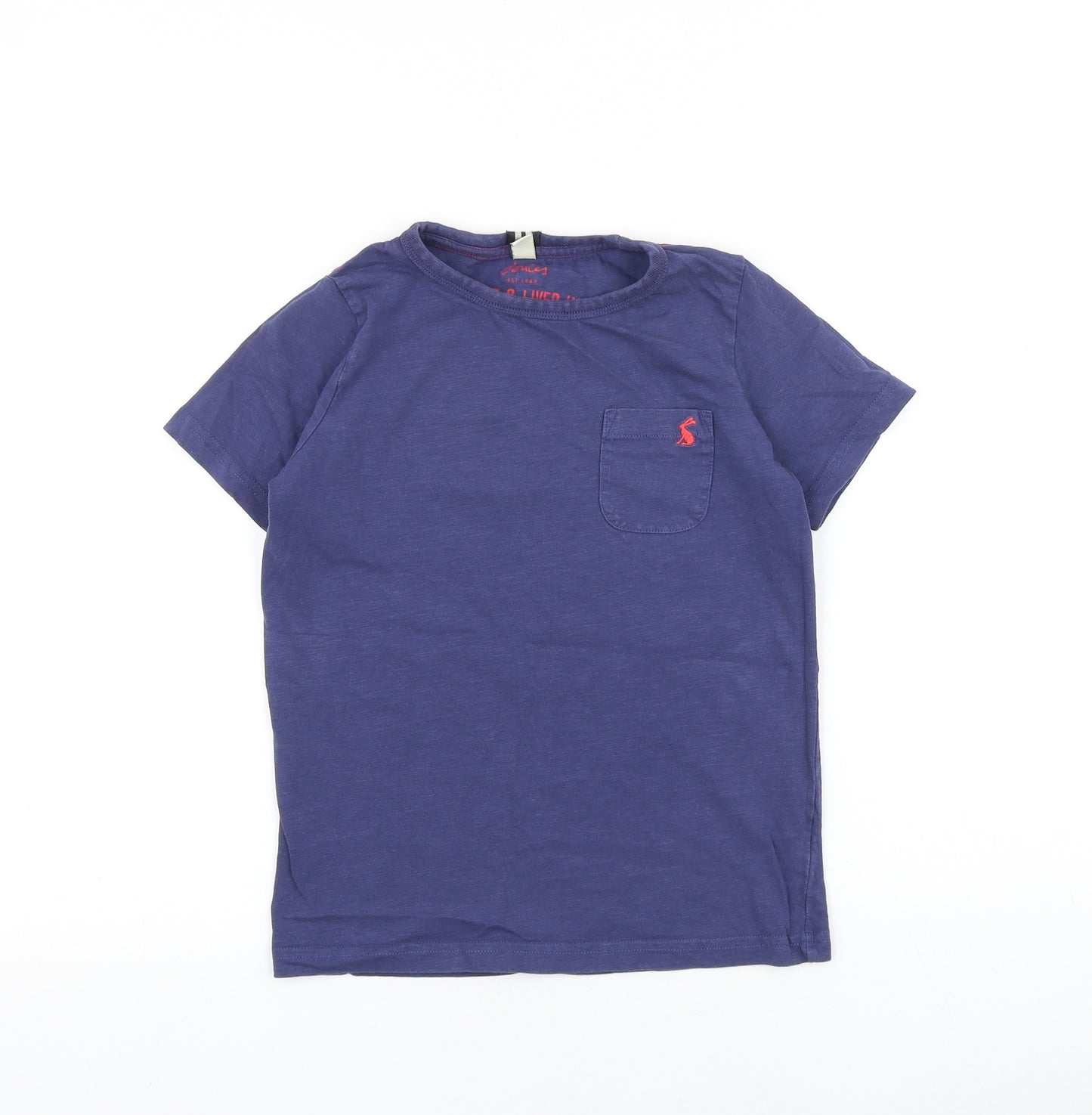 Joules Boys Blue 100% Cotton Basic T-Shirt Size 9-10 Years Round Neck Pullover