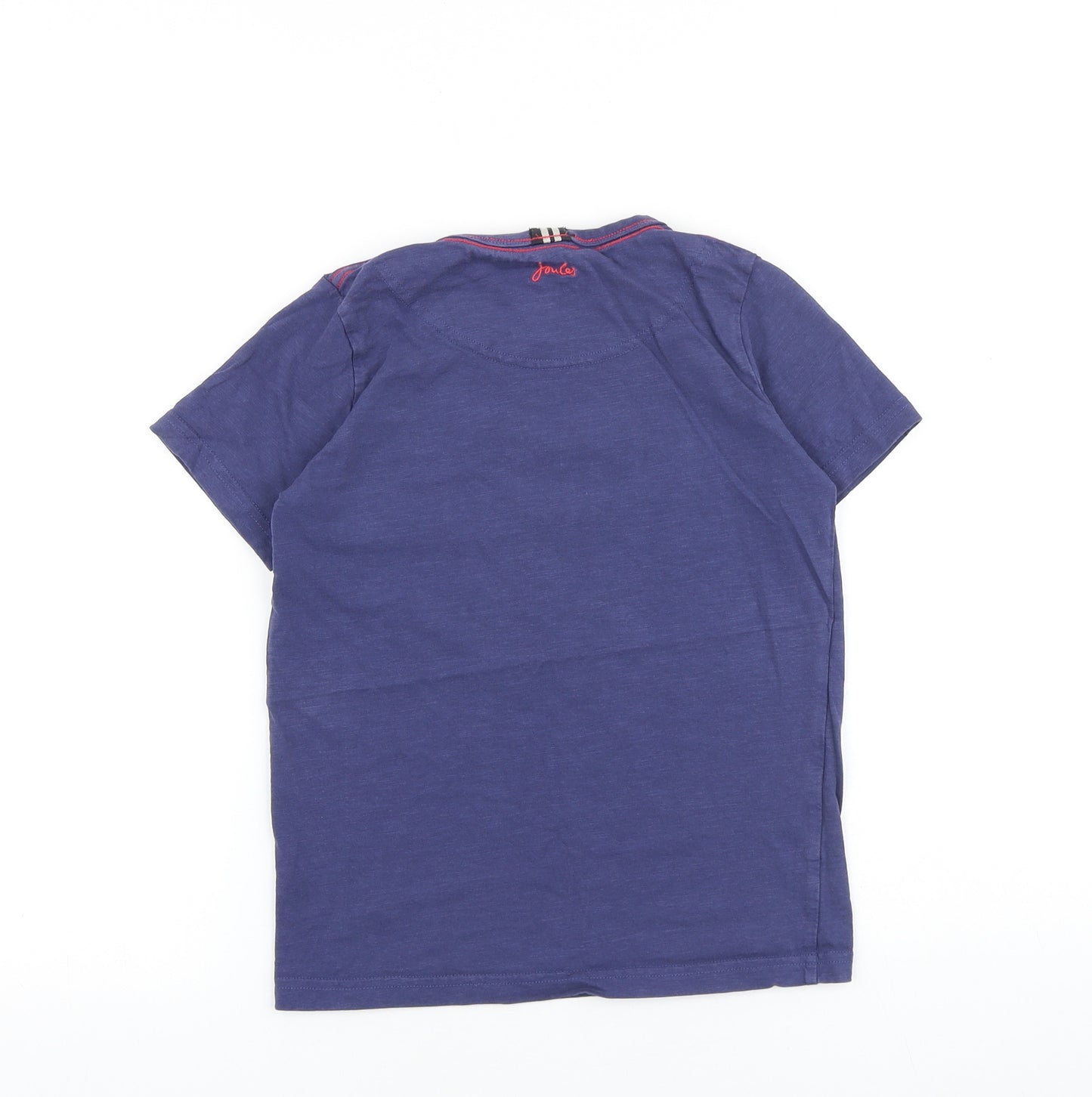 Joules Boys Blue 100% Cotton Basic T-Shirt Size 9-10 Years Round Neck Pullover