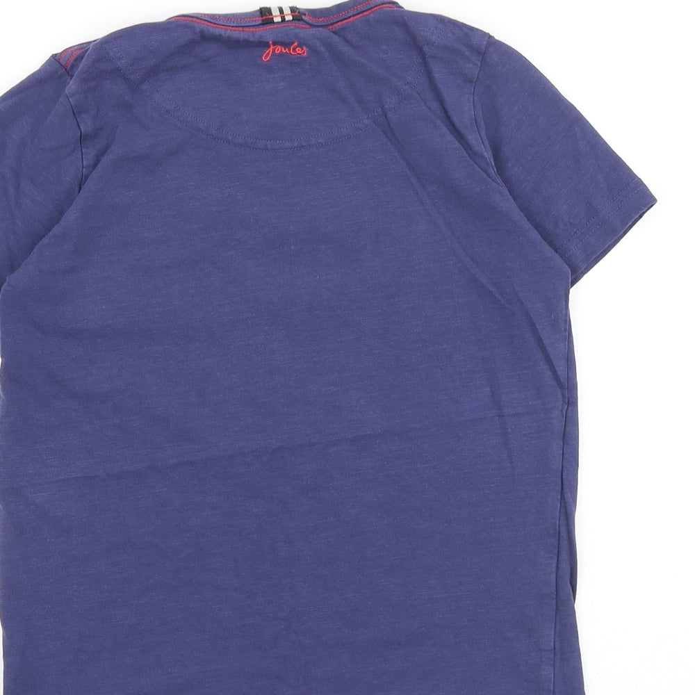 Joules Boys Blue 100% Cotton Basic T-Shirt Size 9-10 Years Round Neck Pullover