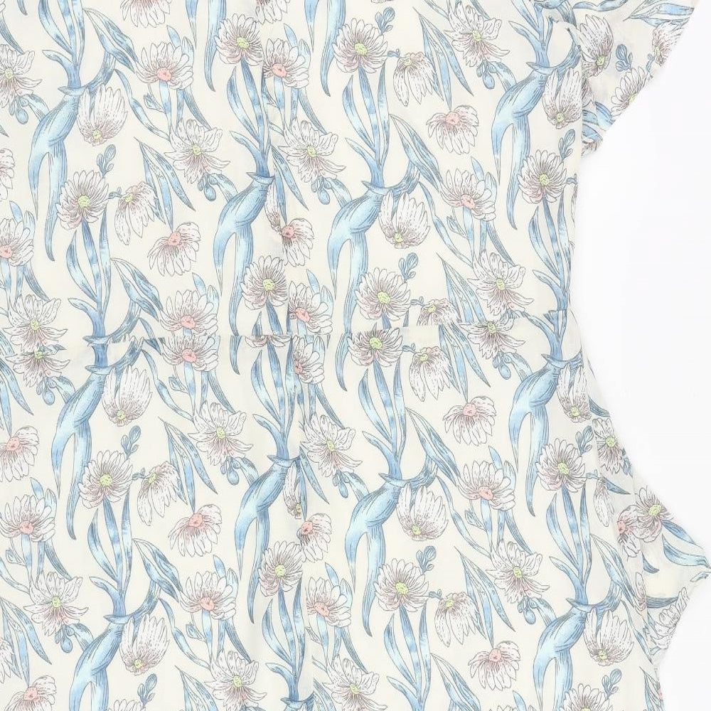 NUMPH Womens Ivory Floral Polyester Pencil Dress Size 14 Boat Neck Zip