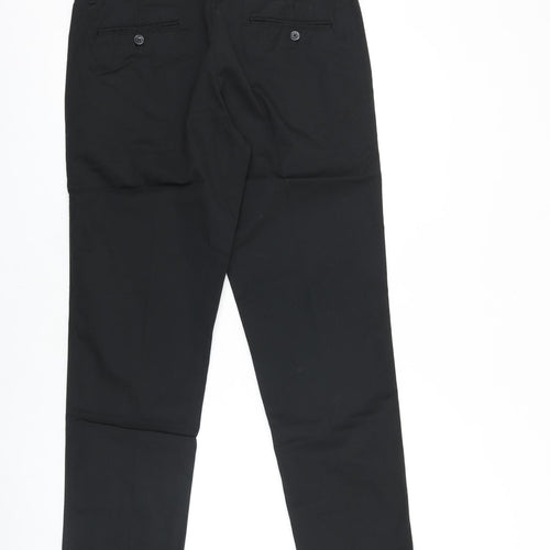 Henbury Womens Black Cotton Dress Pants Trousers Size 12 L30 in Regular Zip