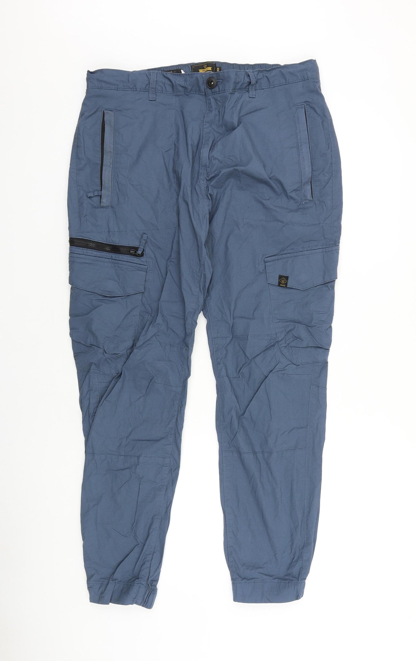 NEXT Mens Blue Polyester Windbreaker Trousers Size 34 in L29 in Regular Zip