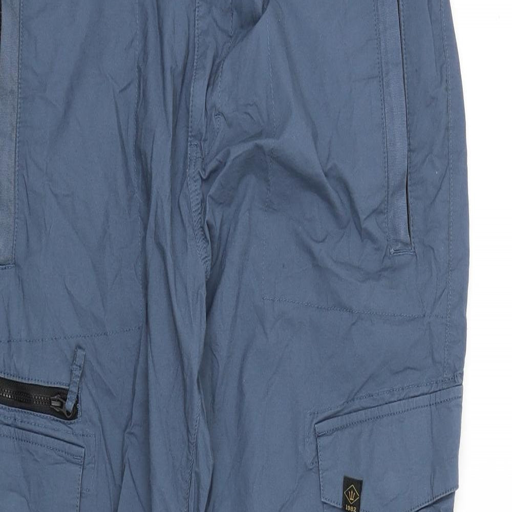 NEXT Mens Blue Polyester Windbreaker Trousers Size 34 in L29 in Regular Zip