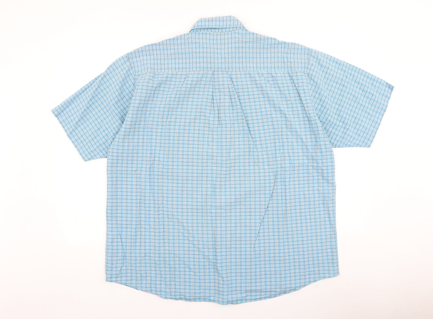 Burton Mens Blue Check Cotton Button-Up Size L Collared Button