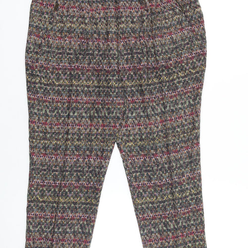Zara Womens Multicoloured Geometric Viscose Trousers Size L L27 in Regular