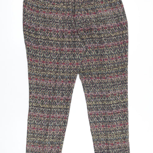 Zara Womens Multicoloured Geometric Viscose Trousers Size L L27 in Regular