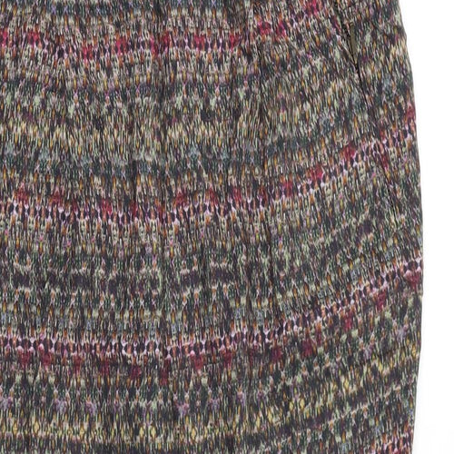 Zara Womens Multicoloured Geometric Viscose Trousers Size L L27 in Regular