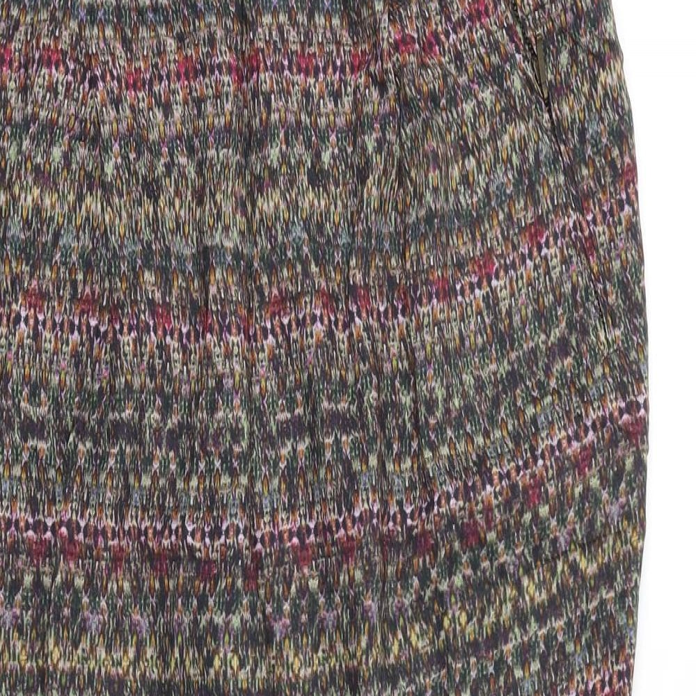 Zara Womens Multicoloured Geometric Viscose Trousers Size L L27 in Regular