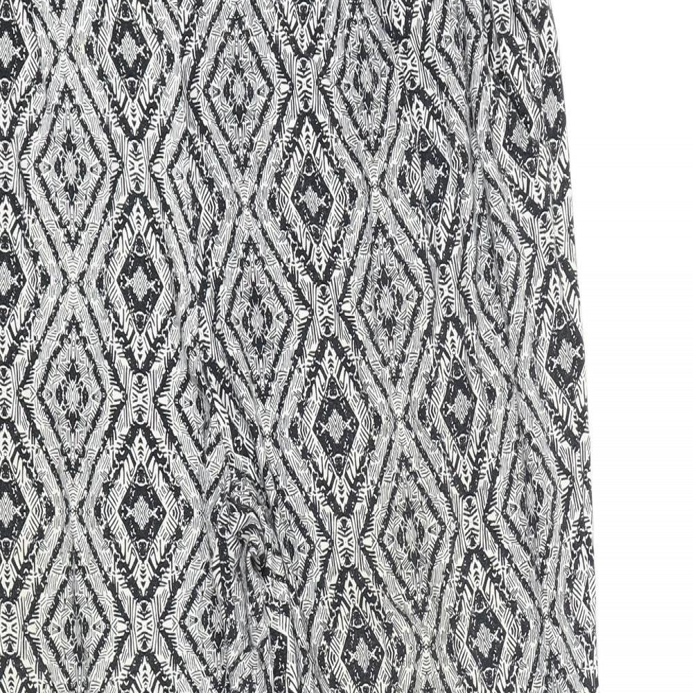 New Look Womens Blue Geometric Viscose Harem Trousers Size 12 L26 in Regular