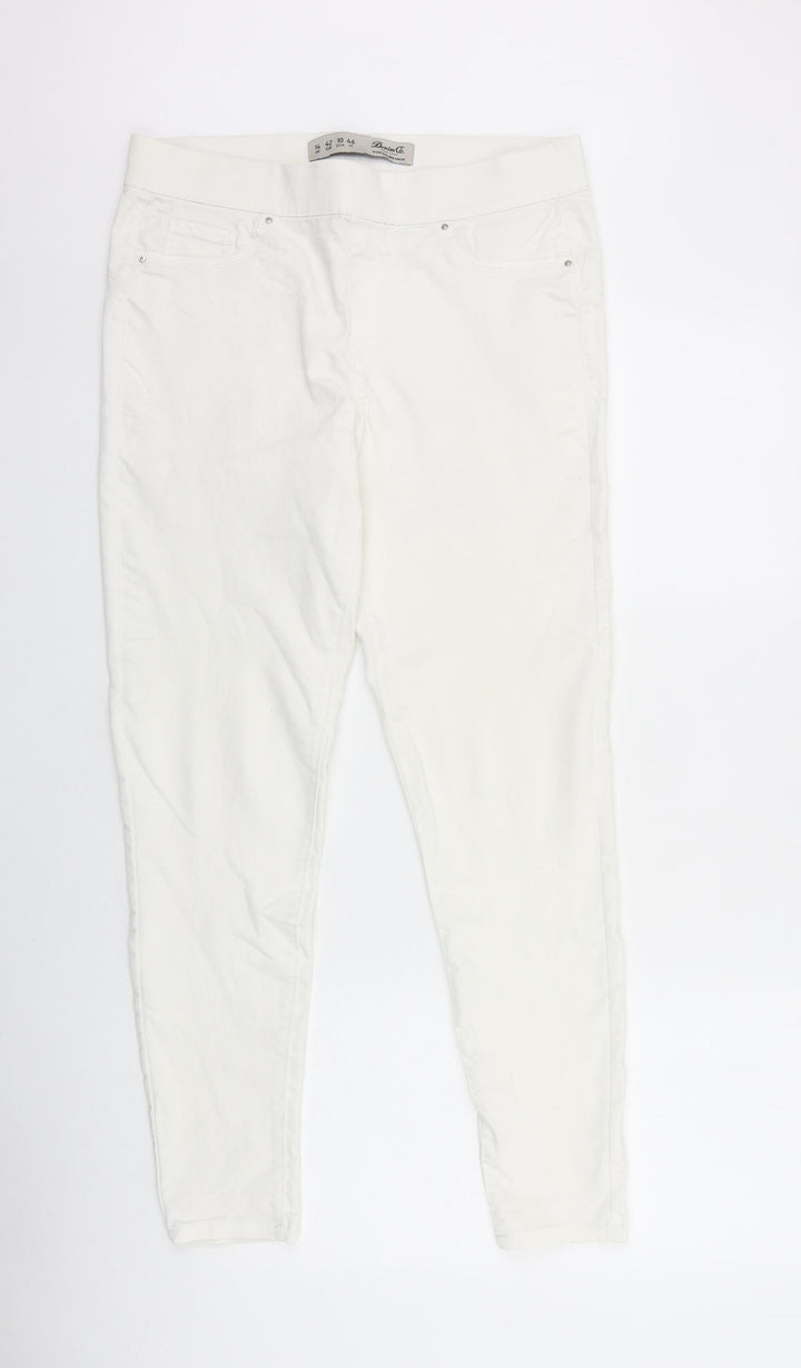 Denim & Co. Womens White Cotton Jegging Jeans Size 12 L28 in Regular