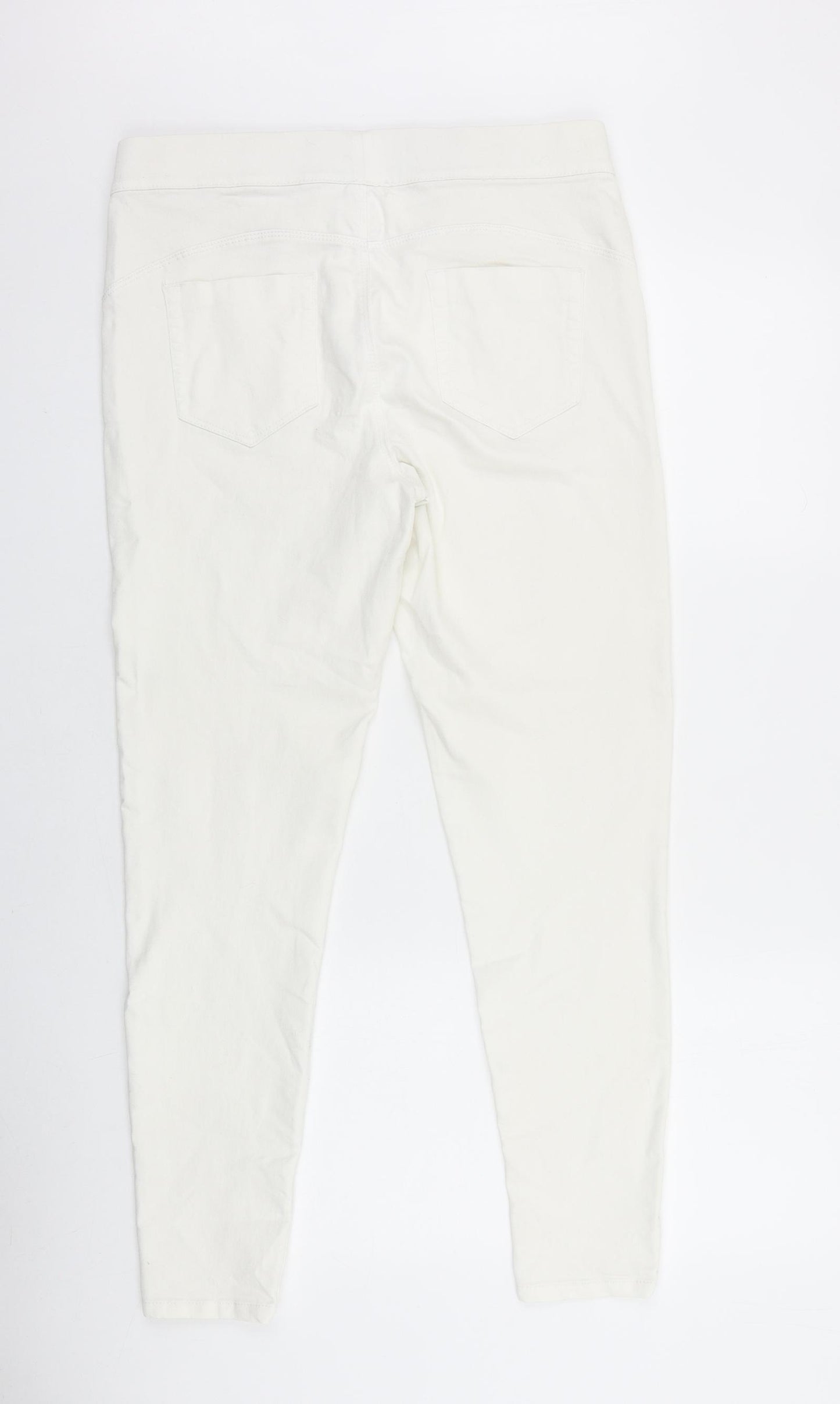 Denim & Co. Womens White Cotton Jegging Jeans Size 12 L28 in Regular