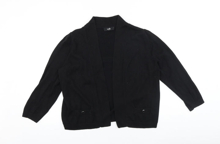 Wallis Womens Black V-Neck 100% Cotton Cardigan Jumper Size M